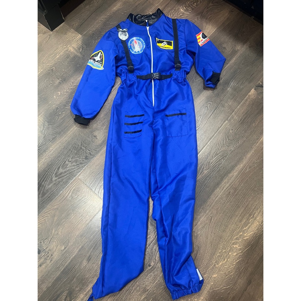 Blue Astronaut Flight Suit Costume NASA Inspired Space Jumpsuit Small Adult